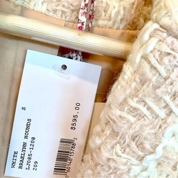 [🌟 PRICE FIRM] LoveShackFancy Puff-Shoulder Houndstooth Boucle Tweed Jacket - Picture 11 of 15